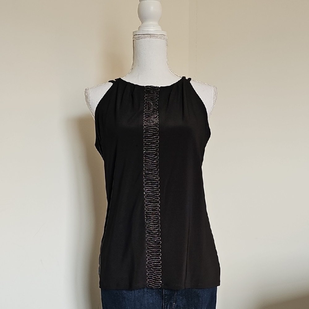 WHBM Elegant Black Sleeveless Top